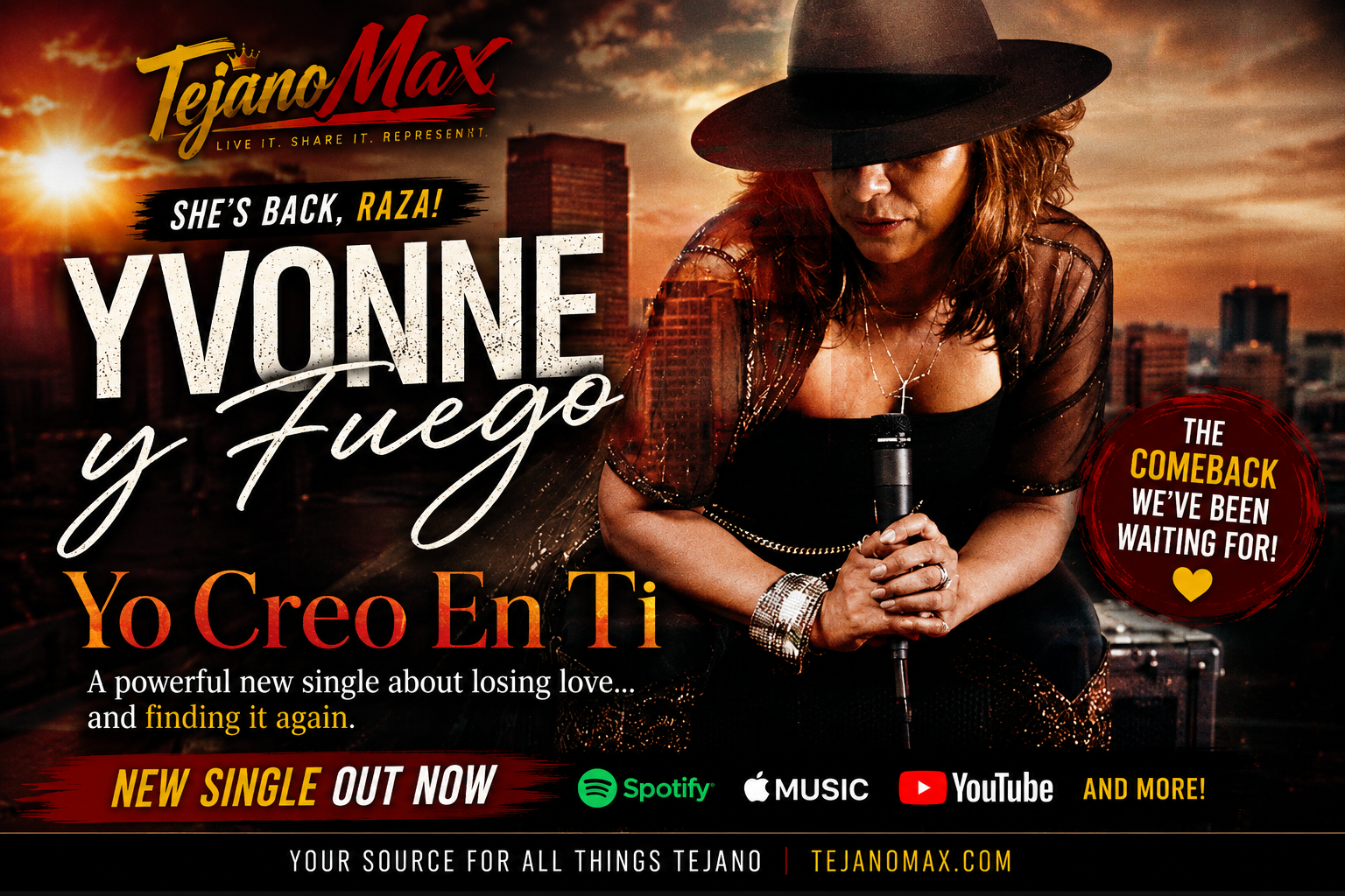 ❤️ Yvonne y Fuego Is Back, Raza… and “Yo Creo En Ti” Hits Straight in the Corazón